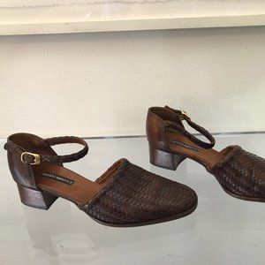 Sesto Meucci Sandals Brown Leather Weave
